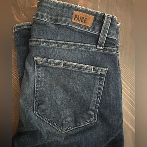 PAIGE Women's Dark Blue Denim Jeans